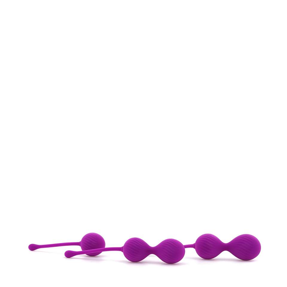 Zestaw trzech silikonowych kulek gejszy do stymulacji i treningu mięśni Kegla – 39-124 g