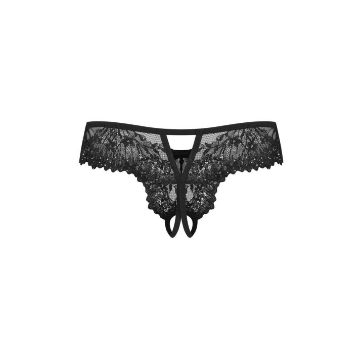 Obsessive Sparkly Night otwarte stringi – koronkowe z połyskiem