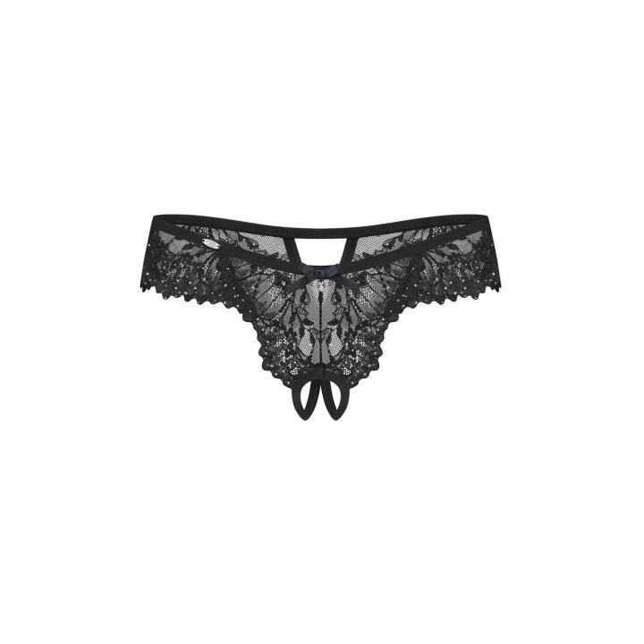 Obsessive Sparkly Night otwarte stringi – koronkowe z połyskiem