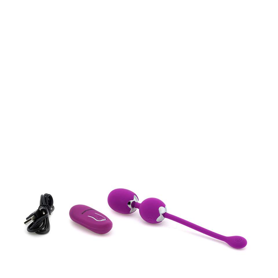 Fioletowe silikonowe jajeczko wibrujące, ładowane przez USB