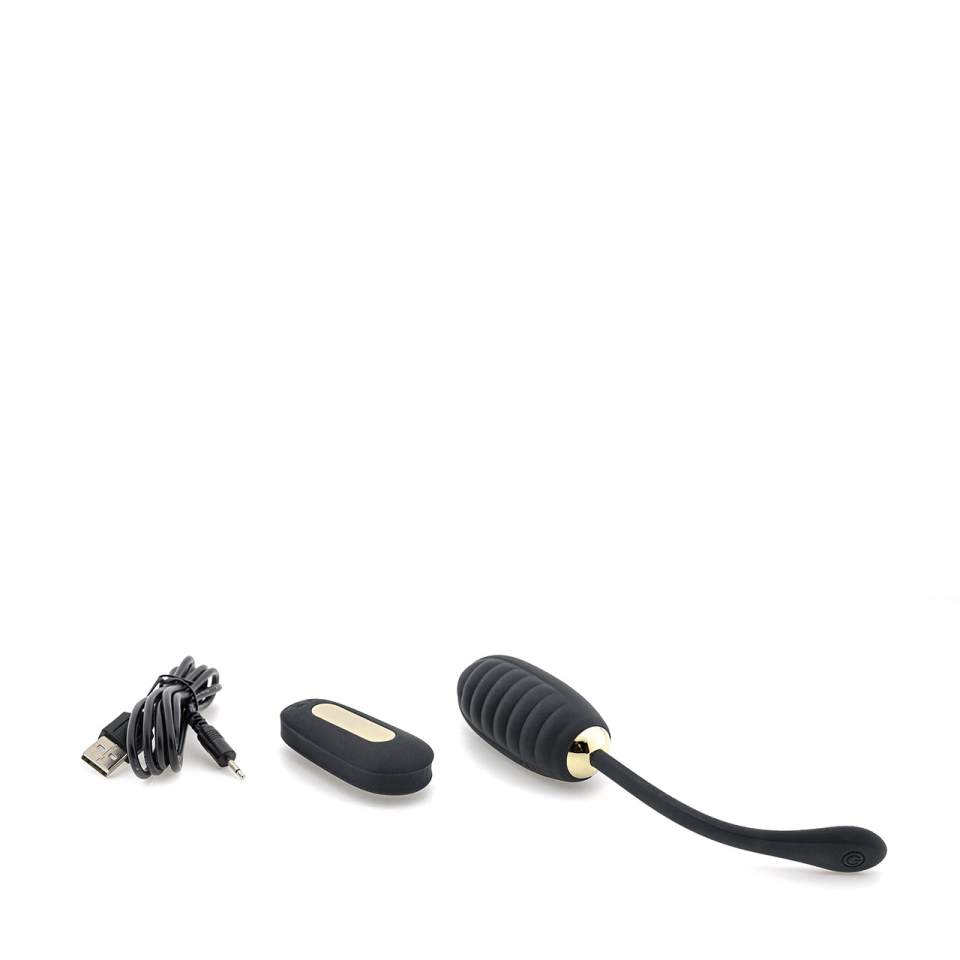 Czarne silikonowe jajko wibrujące z pilotem – 12 funkcji