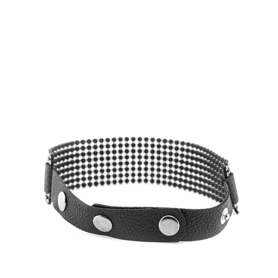 Czarna obroża/choker zdobiona kryształkami