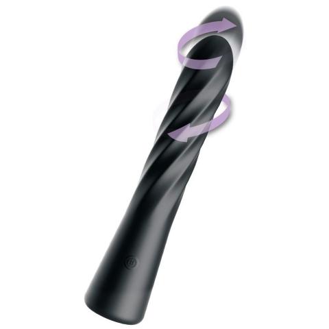 Rotacyjno-posuwisty wibrator analny spiralny czarny, 10 trybów, USB, IPX6