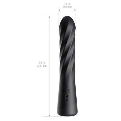 Rotacyjno-posuwisty wibrator analny spiralny czarny, 10 trybów, USB, IPX6