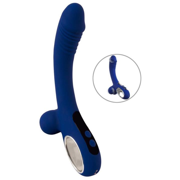Realistyczny wibrator z jądrami i LED 23 cm, 2 silniki, 9 trybów