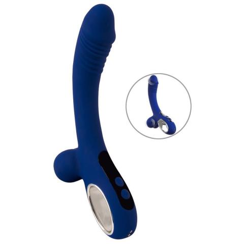 Realistyczny wibrator z jądrami i LED 23 cm, 2 silniki, 9 trybów