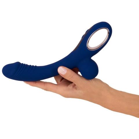 Realistyczny wibrator z jądrami i LED 23 cm, 2 silniki, 9 trybów