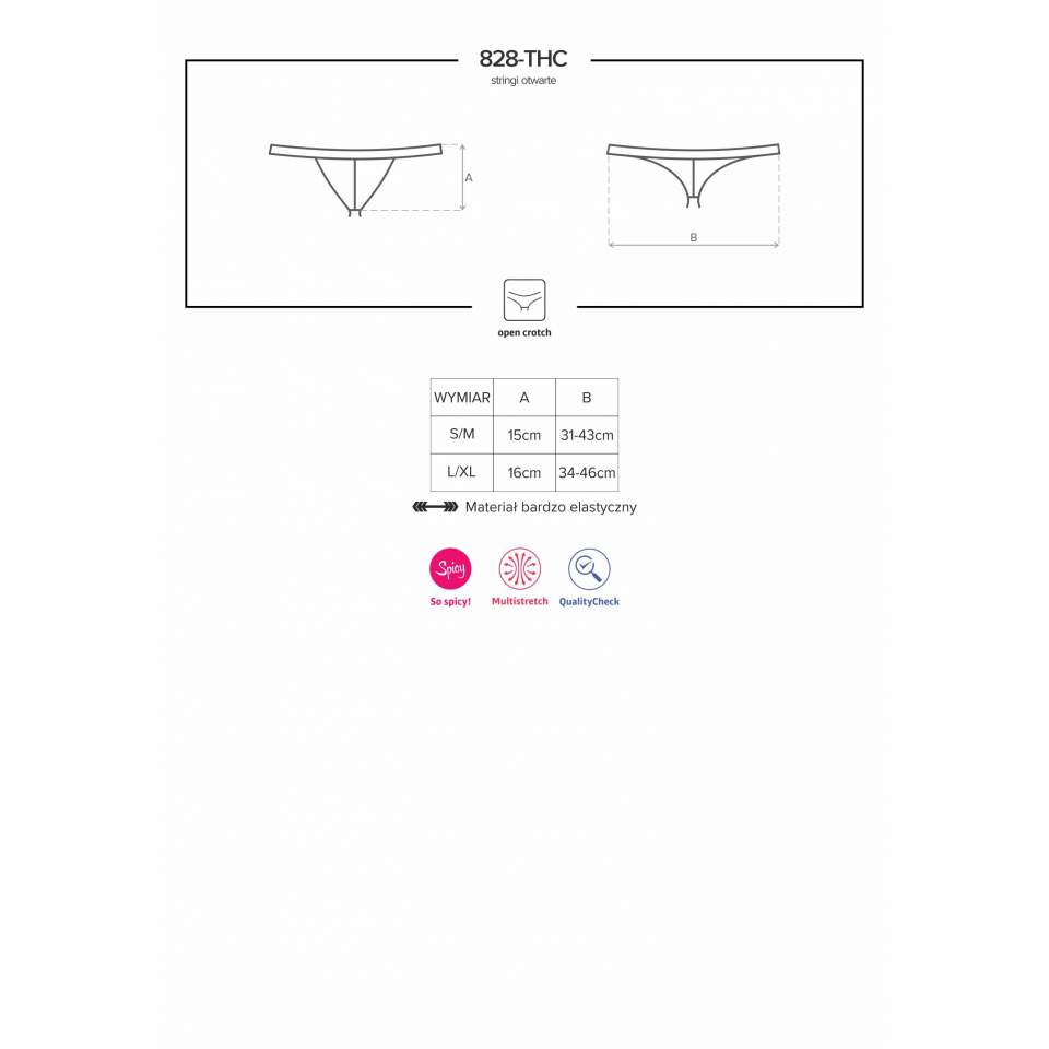 Niegrzeczne czarne stringi otwarte Obsessive 828-THC-1