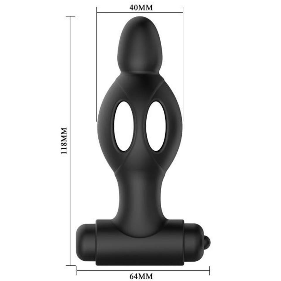 Czarny wibrujący korek analny z silikonu dla par – 10 wibracji