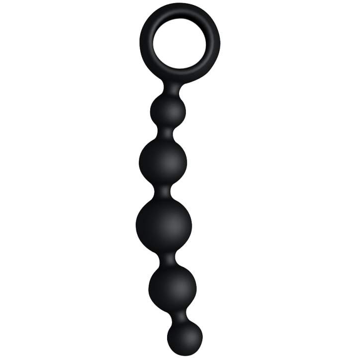 Czarne długie koraliki analne z silikonu – 17,5 cm