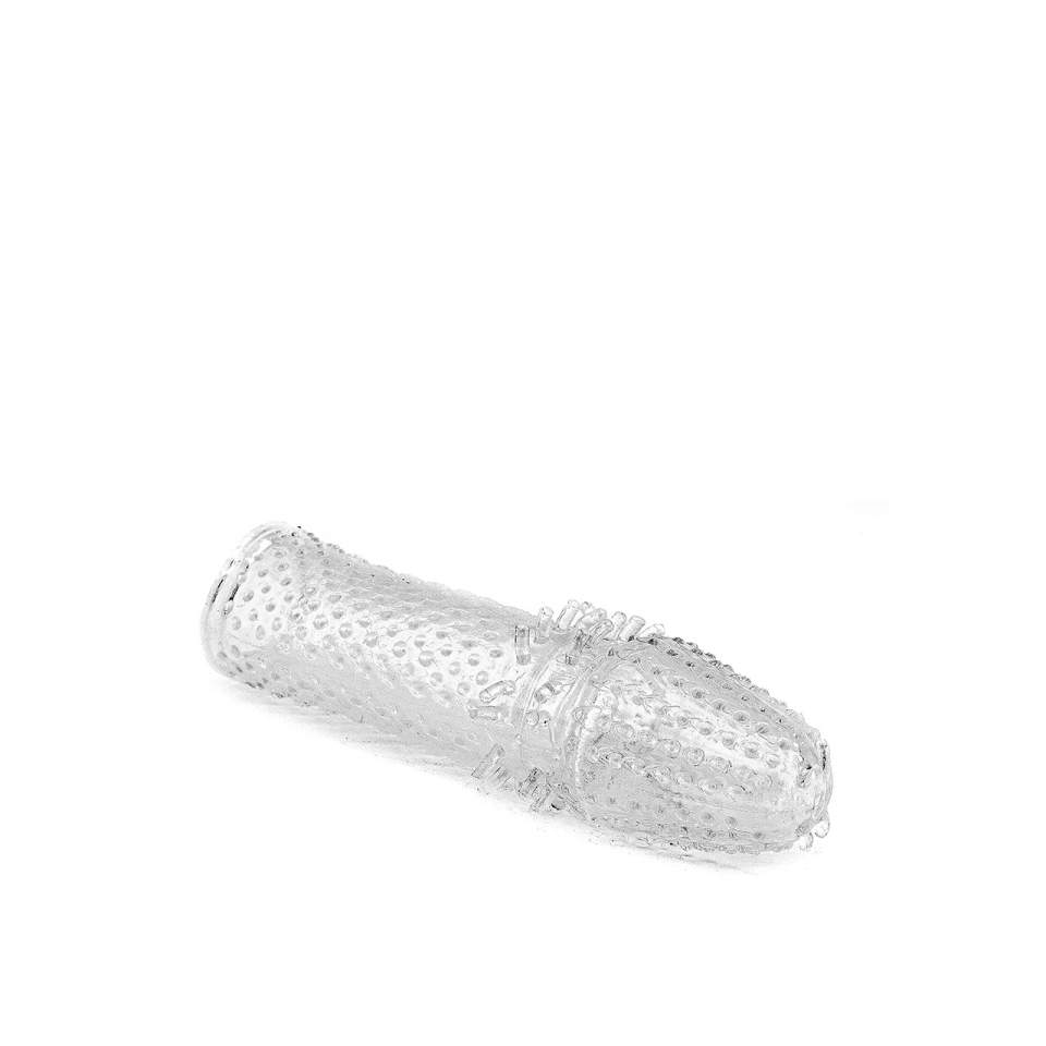 Przezroczysta nakładka na penisa 14,5 cm z dodatkowymi wypustkami
