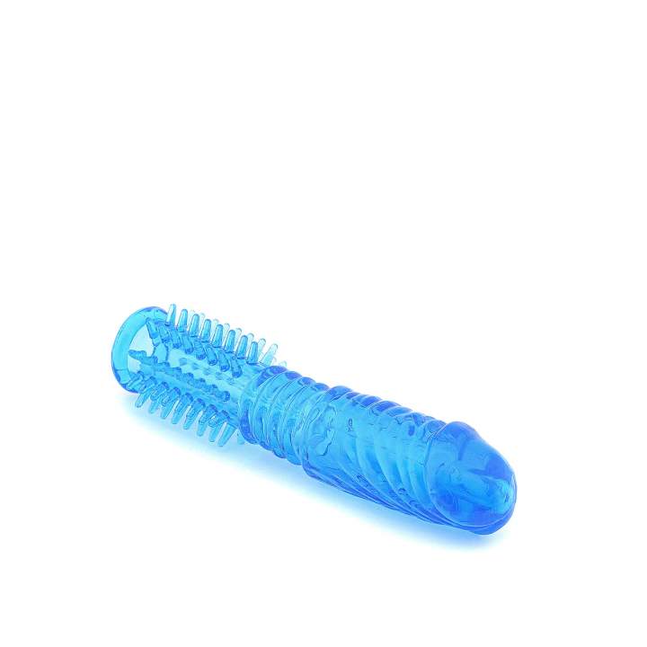 Niebieska nakładka na penisa z dodatkowymi wypustkami do stymulacji