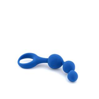 Niebieskie silikonowe koraliki analne - średnica 2,7 cm