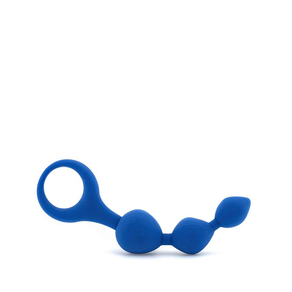 Niebieskie silikonowe koraliki analne – średnica 2,7 cm