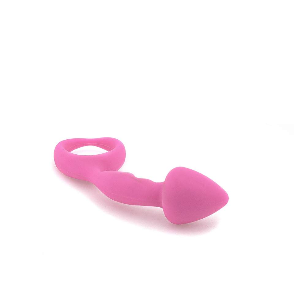 Różowy silikonowy korek analny ze stożkową końcówką – średnica 3 cm