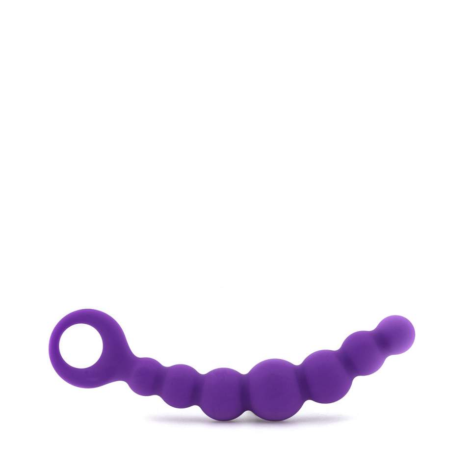 Fioletowe silikonowe koraliki analne o długości 19,5 cm – 7 kulek analnych