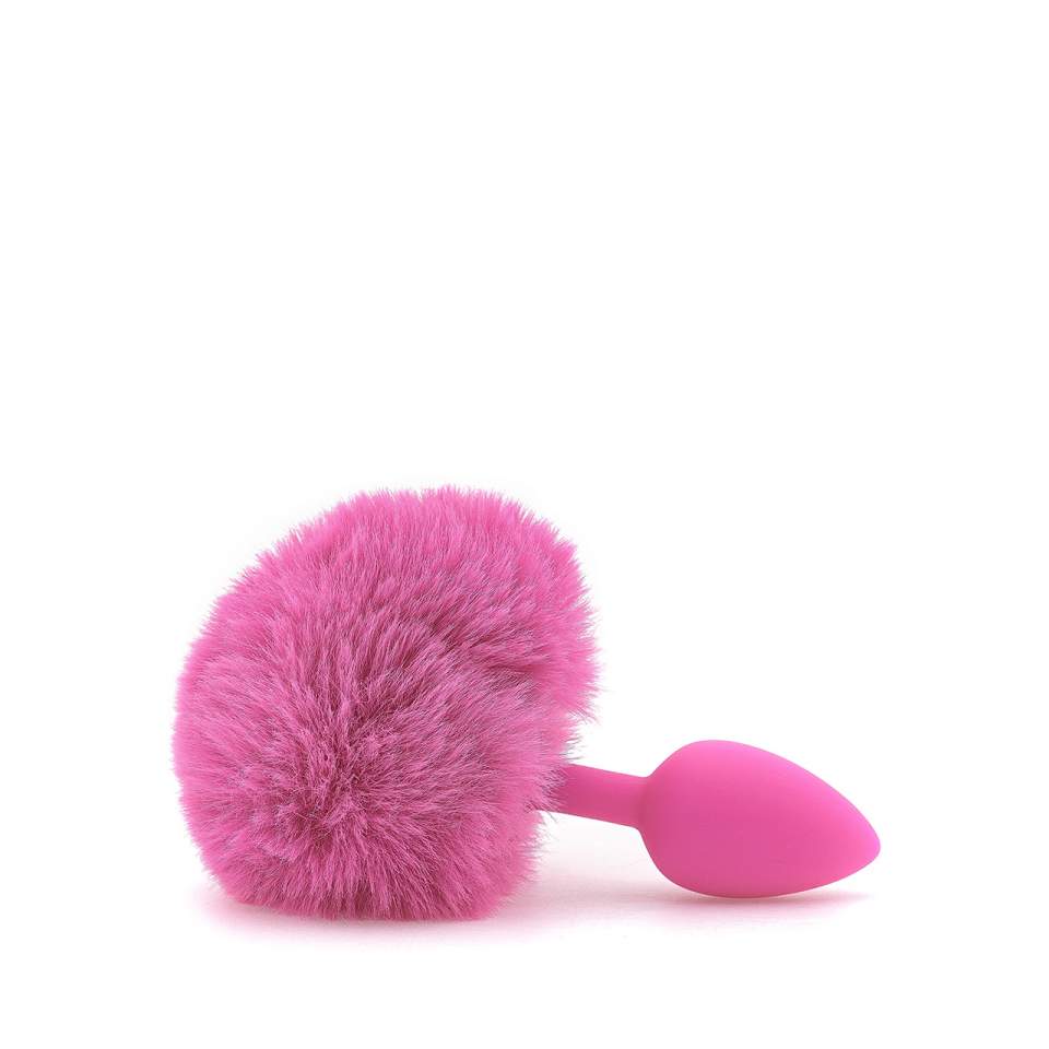 Różowy korek analny z ogonkiem króliczka - średnica 3 cm