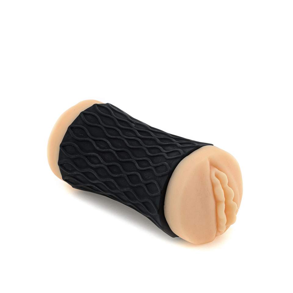 Silikonowy masturbator z dwoma końcówkami: pochwa i anal – 14,3 cm