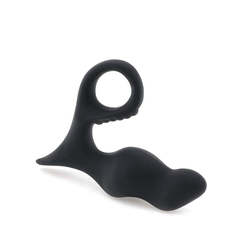 Czarny silikonowy masażer prostaty i okolic krocza – średnica 2,9 cm