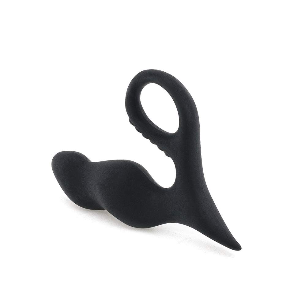 Czarny silikonowy masażer prostaty i okolic krocza – średnica 2,9 cm