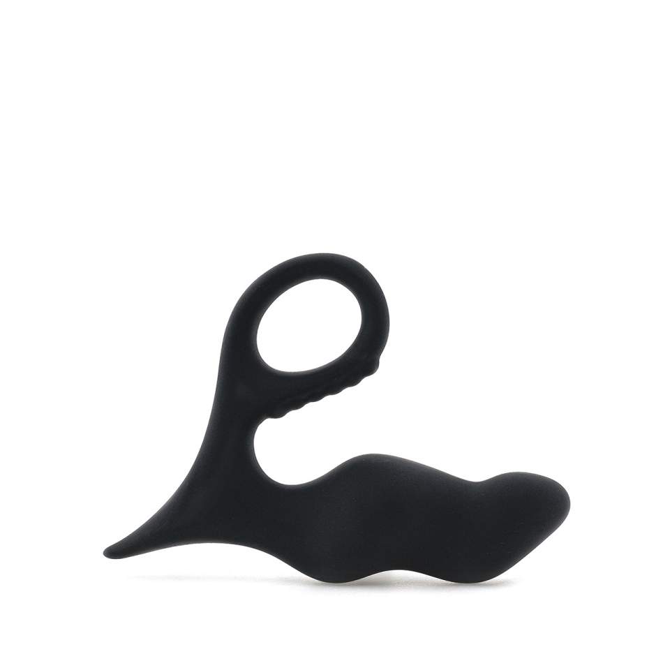 Czarny silikonowy masażer prostaty i okolic krocza – średnica 2,9 cm