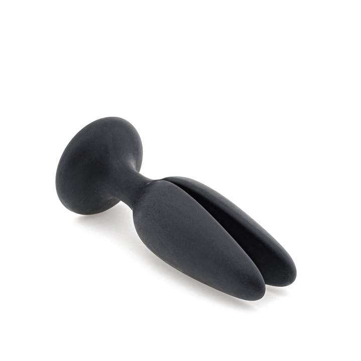 Czarny silikonowy korek analny z podwójną końcówką – 4 cm