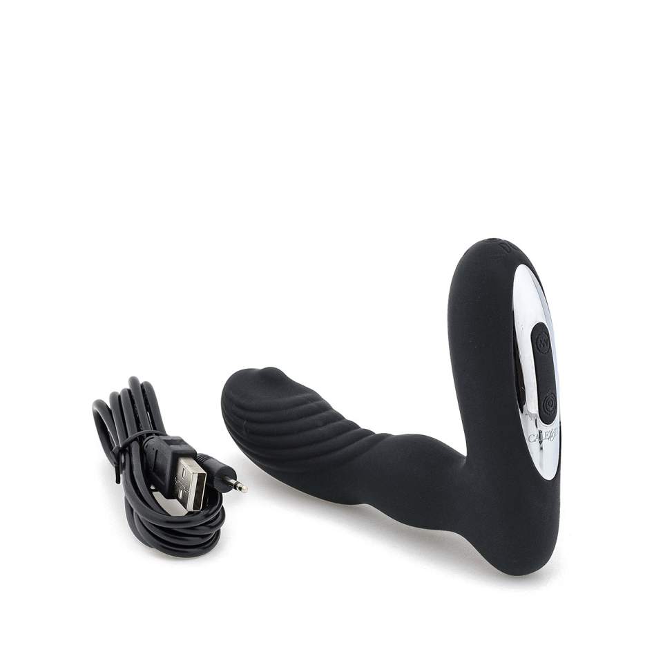 Czarny silikonowy masażer prostaty  z rotacją i 12 funkcjami wibracji