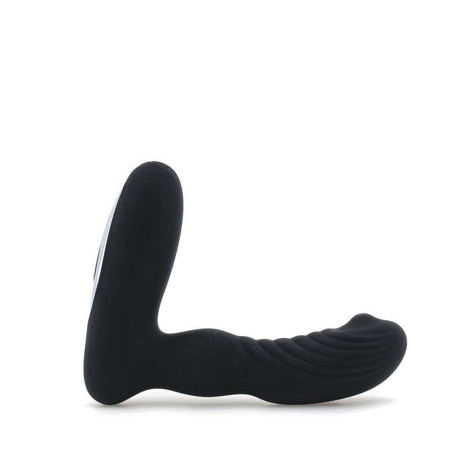 Czarny silikonowy masażer prostaty  z rotacją i 12 funkcjami wibracji