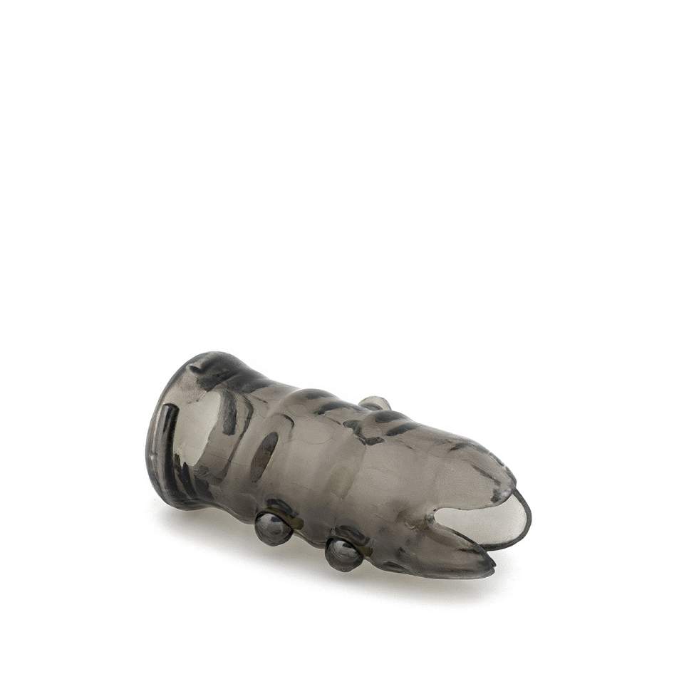 Czarna elastyczna nakładka na penisa wykonana z TPR – 9 cm