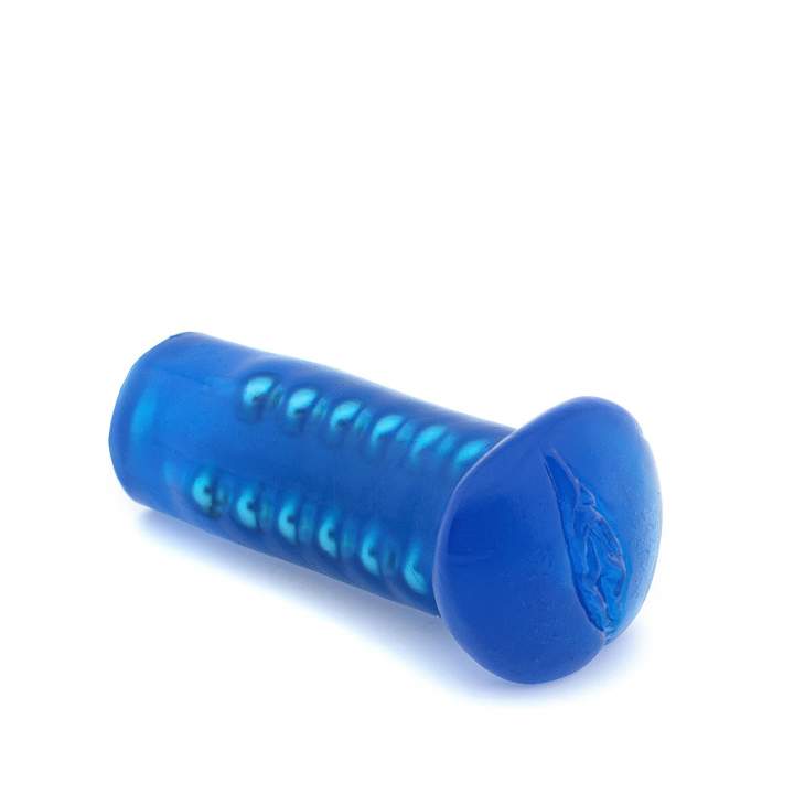 Elastyczny niebieski masturbator dla mężczyzn do zabaw solo i w parze