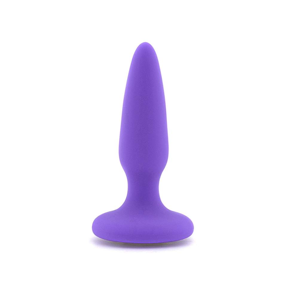 Fioletowy silikonowy korek analny z kryształkiem – średnica 2 cm