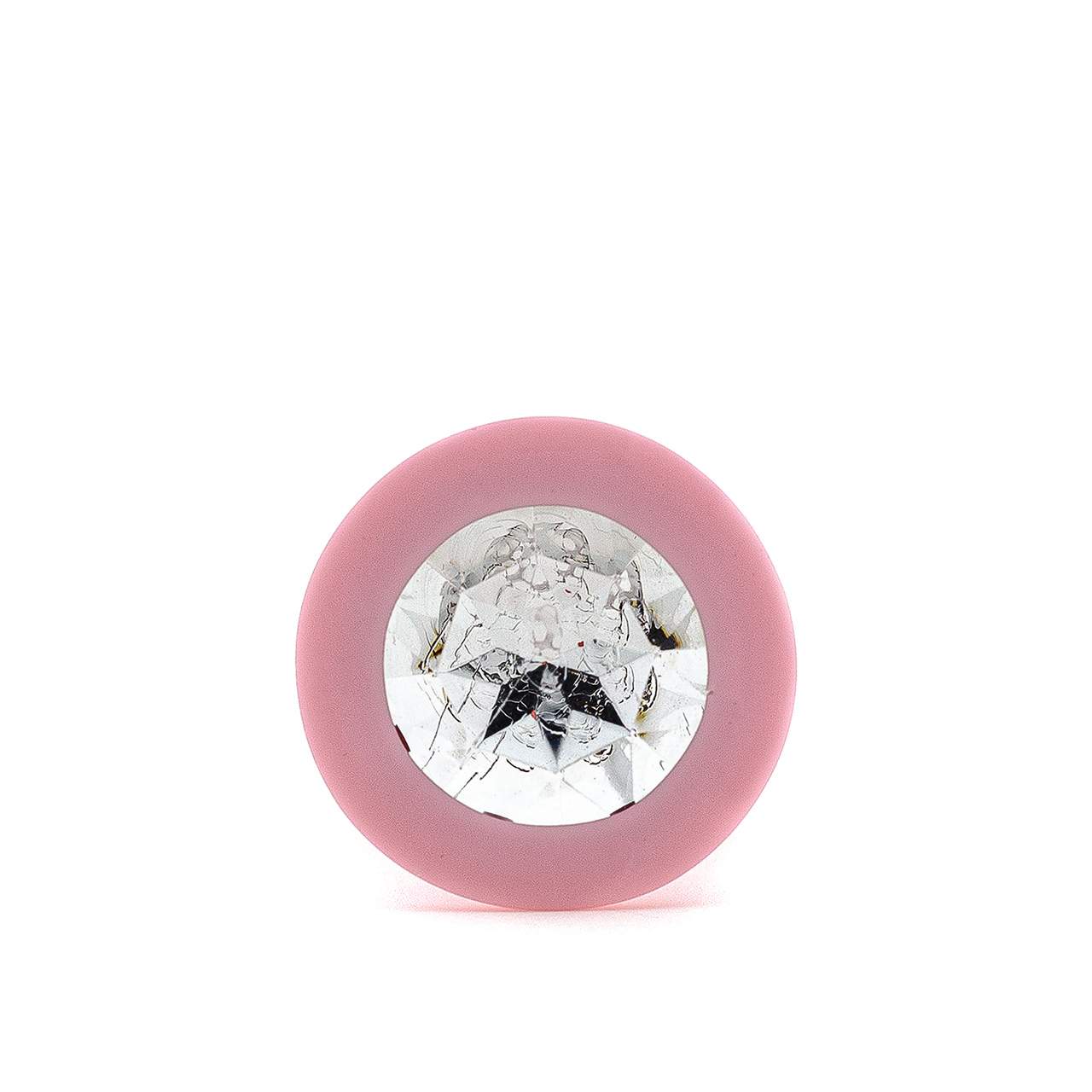 Różowy silikonowy korek analny z kryształem – średnica 3 cm