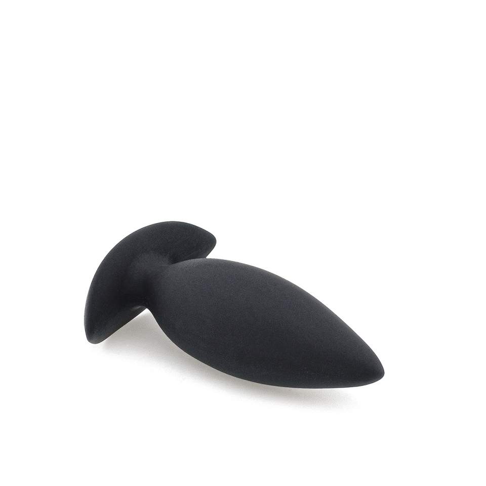 Czarny silikonowy korek analny z szeroką podstawą – średnica 3,5 cm