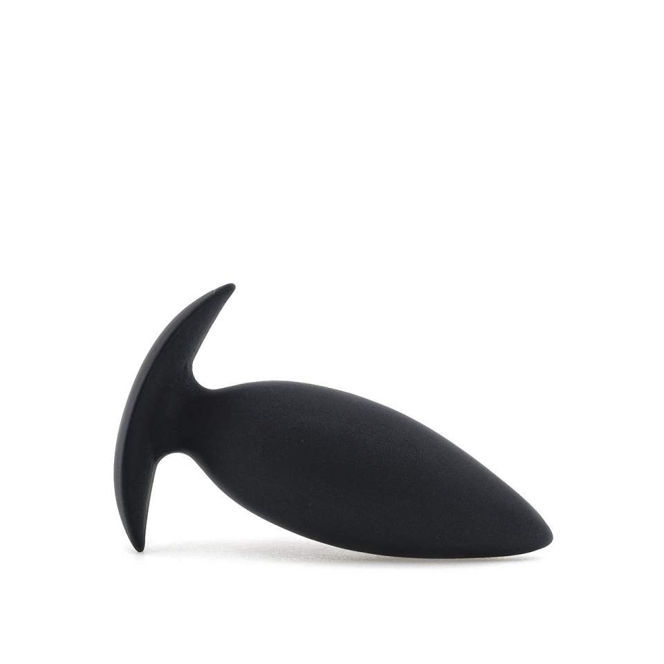 Czarny silikonowy korek analny z szeroką podstawą – średnica 3,5 cm