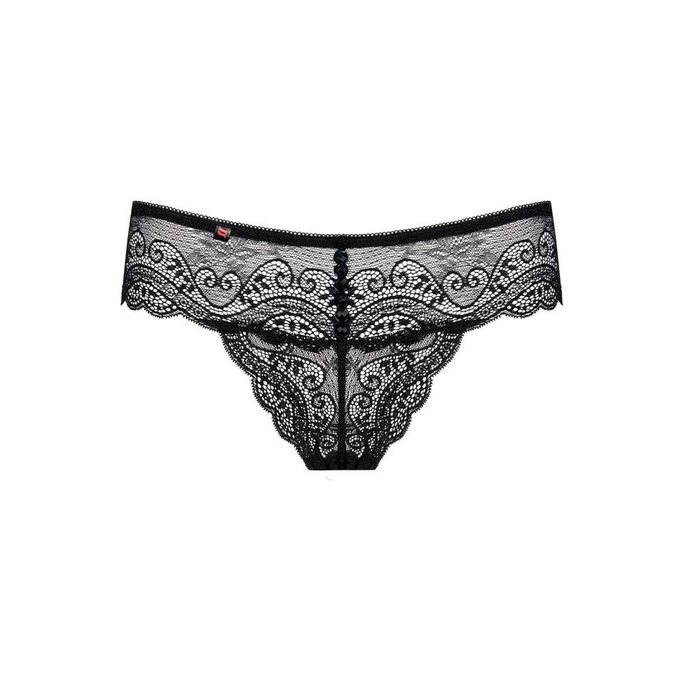 Czarne koronkowe stringi Obsessive Miamor