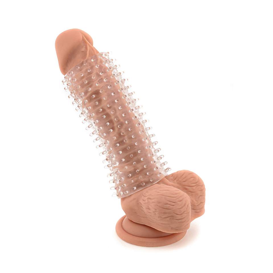 Przezroczysta dwustronna nakładka z wypustkami do stymulacji