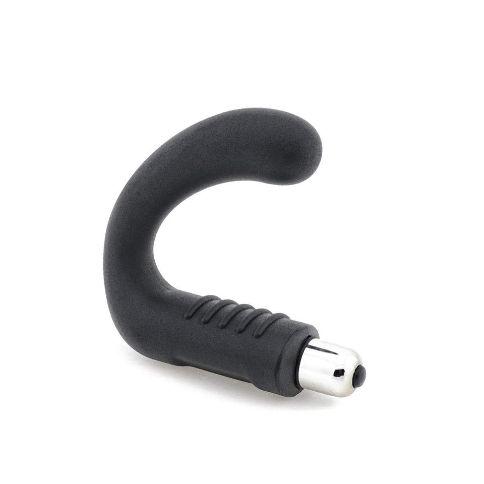 Czarny wodoodporny masażer prostaty z wibracjami – średnica 2,5 cm