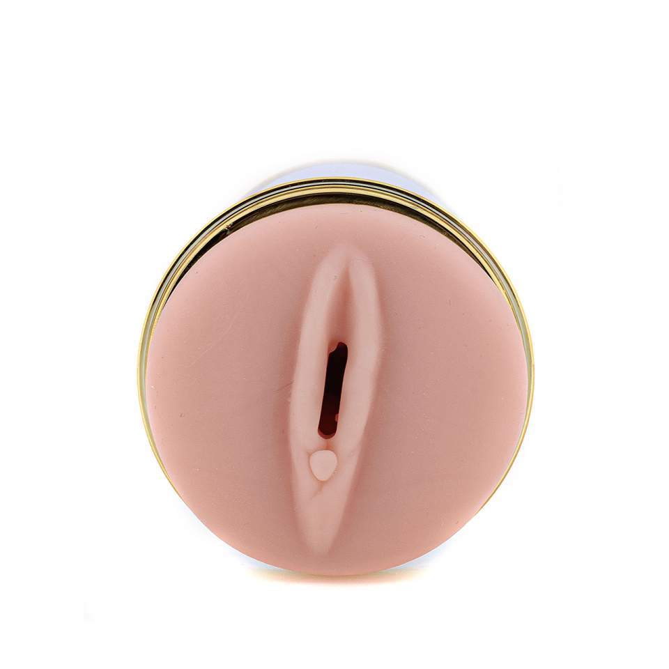 Elegancki dwustronny masturbator dla mężczyzn wykonany z cyberskóry – 18 cm