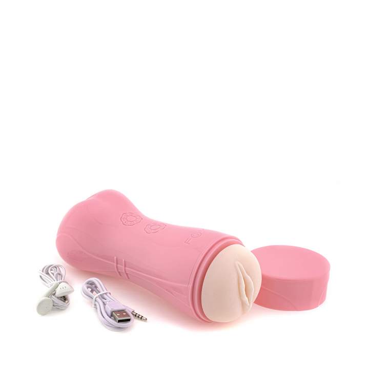 Różowy masturbator pulsacyjny z dodatkową wibracją i efektami dźwiękowymi 