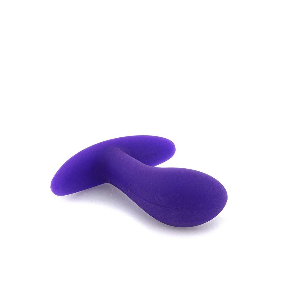 Fioletowy mały korek Bootie Fun Factory z wygiętą końcówką – średnica 2,5 cm