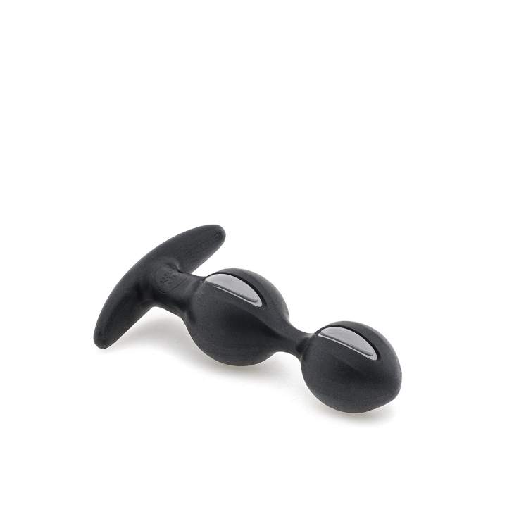 Szaro-czarne kulki analne z silikonu – średnica 3,2 cm - 3,6 cm