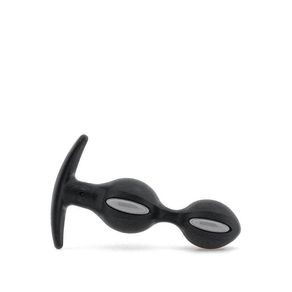 Szaro-czarne kulki analne z silikonu – średnica 3,2 cm - 3,6 cm