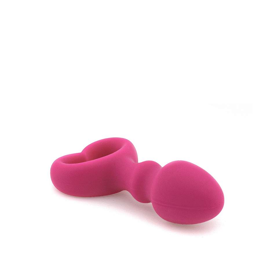 Różowy silikonowy korek analny z rączką w kształcie serca – średnica 3,8 cm