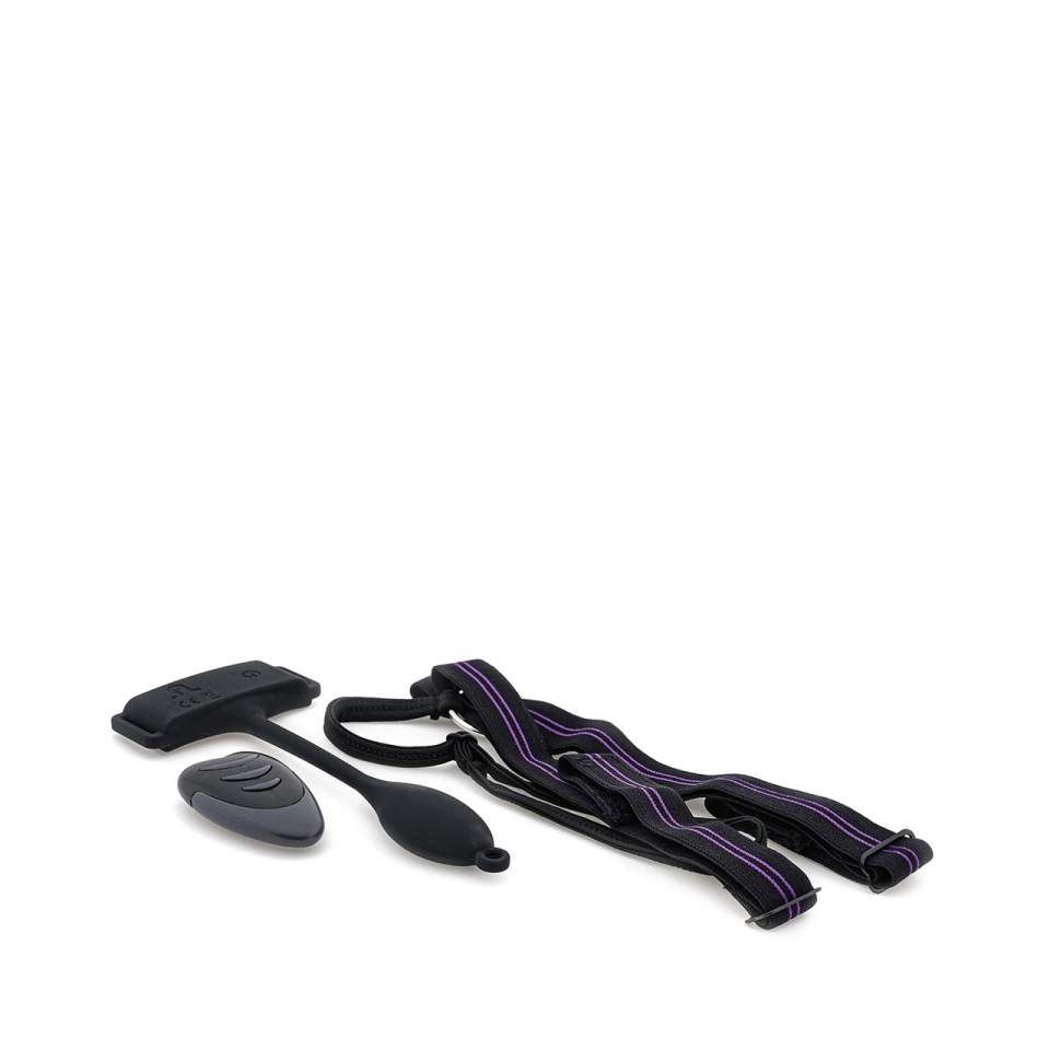 Czarne wibrujące majtki z masażerem, sterowane pilotem