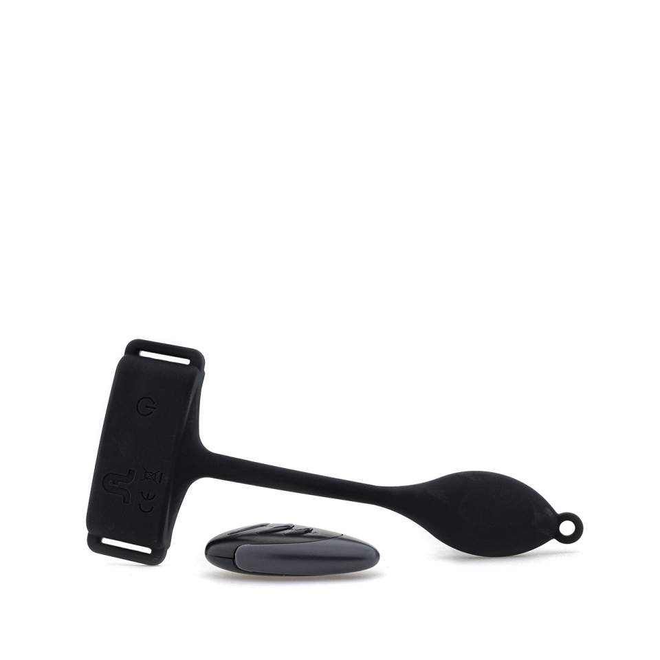 Czarne wibrujące majtki z masażerem, sterowane pilotem