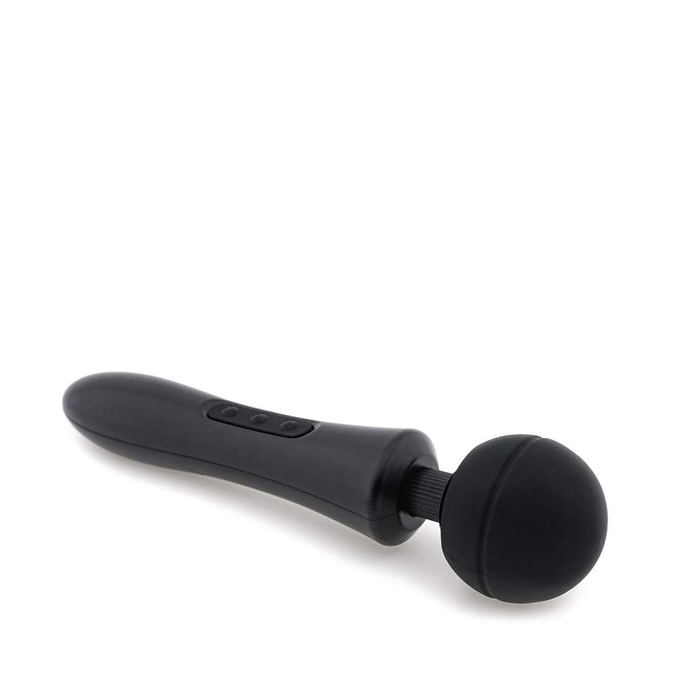 Czarny bezprzewodowy masażer ciała wykonany z silikonu