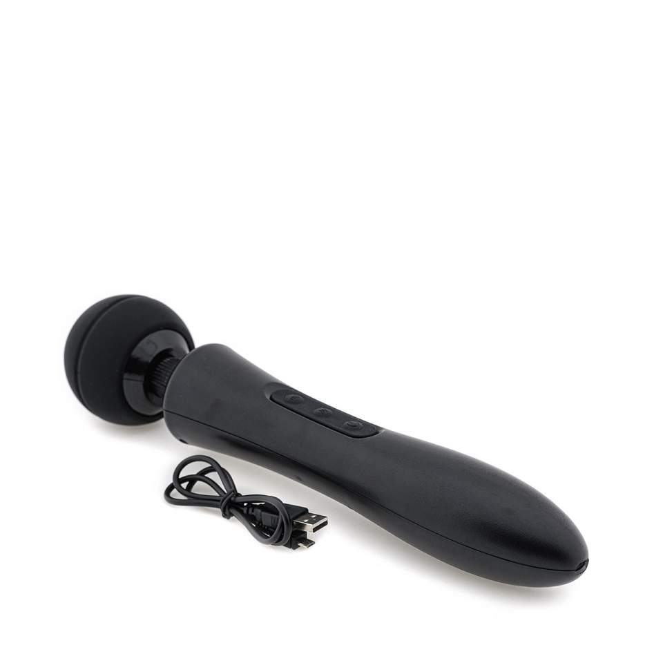 Czarny bezprzewodowy masażer ciała wykonany z silikonu