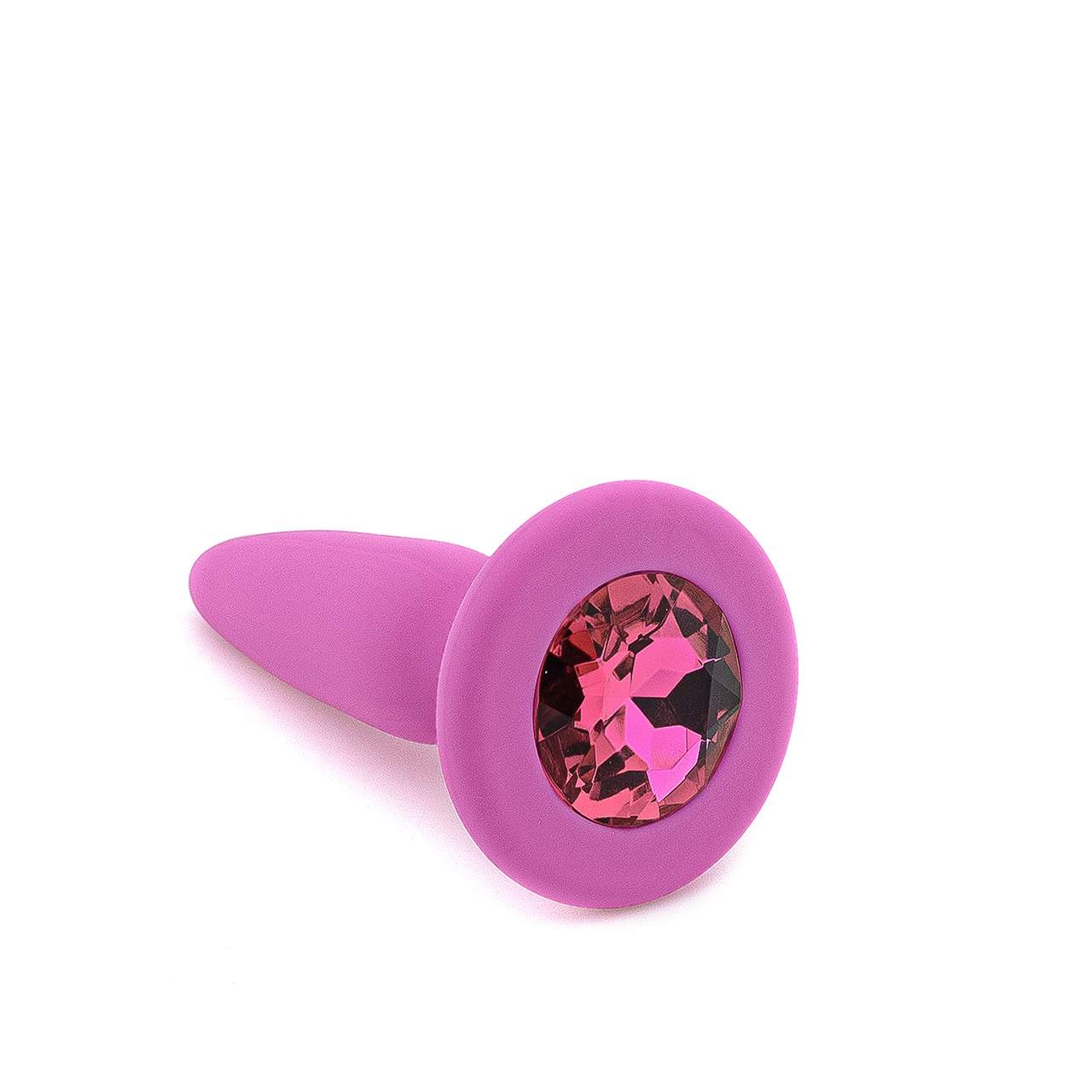 Różowy silikonowy korek analny z kryształkiem – średnica 2 cm