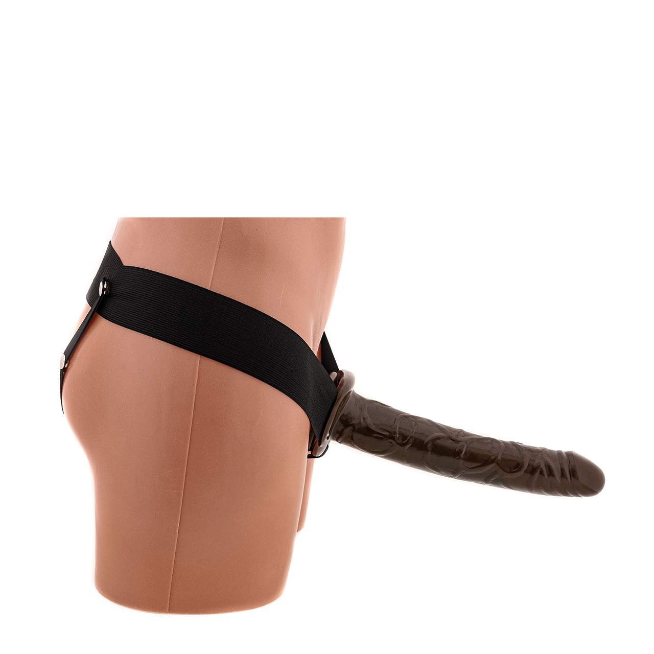 Realistyczny brązowy strap-on proteza penisa na gumce dla panów - 25 cm