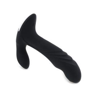 Czarny silikonowy masażer prostaty z 17 trybami pracy - wibracje i rotacje